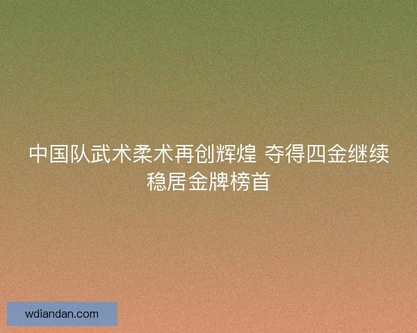中国队武术柔术再创辉煌 夺得四金继续稳居金牌榜首